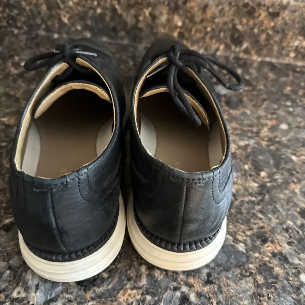 Cole‎ Haan Mens Size 7 Black  Wingtip Oxford Lace Up Dress Shoes